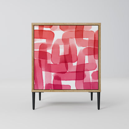 Credenza a 1 anta KALEIDOSCOPIC CUBISM in effetto rovere