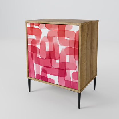 Credenza a 1 anta KALEIDOSCOPIC CUBISM in effetto rovere