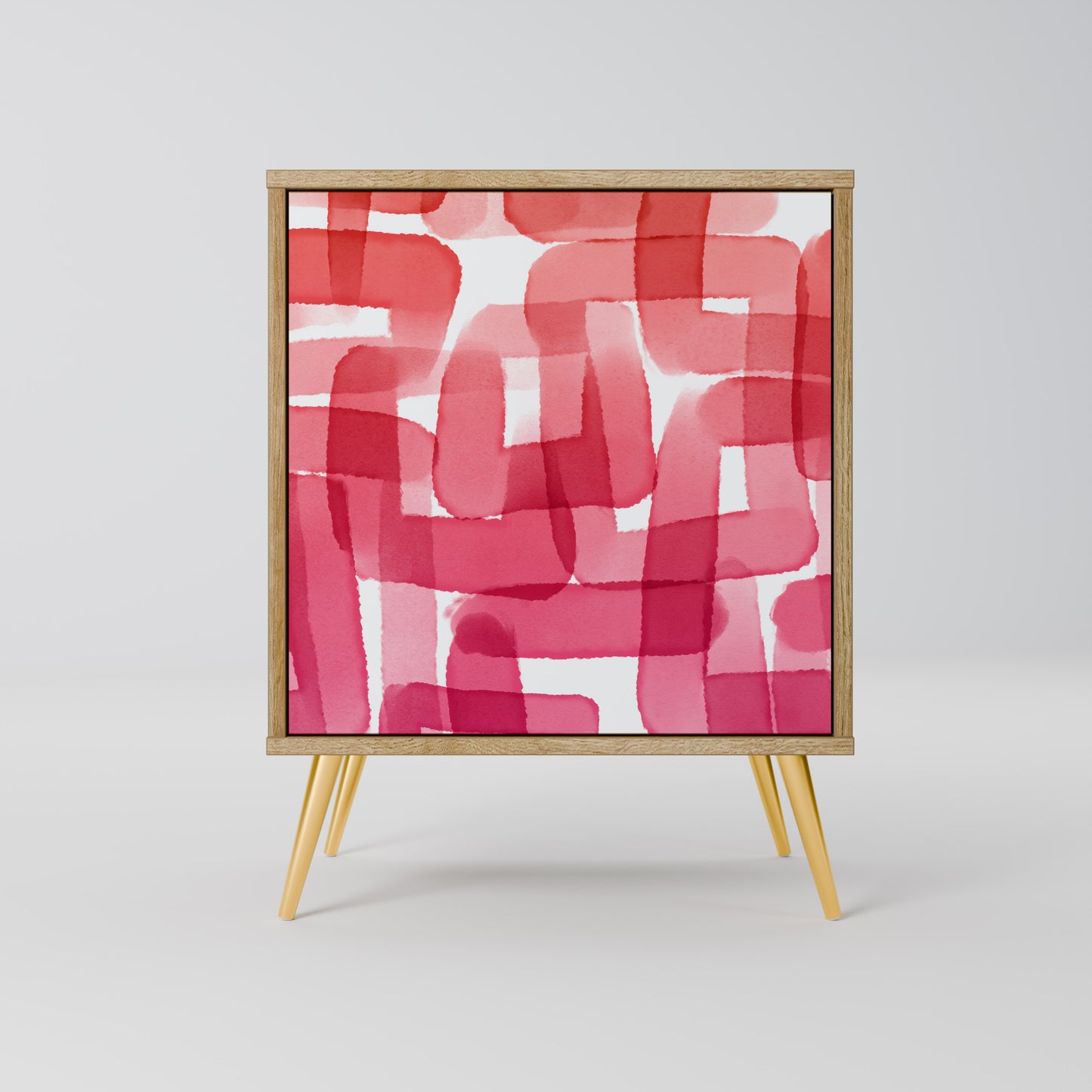 Credenza a 1 anta KALEIDOSCOPIC CUBISM in effetto rovere