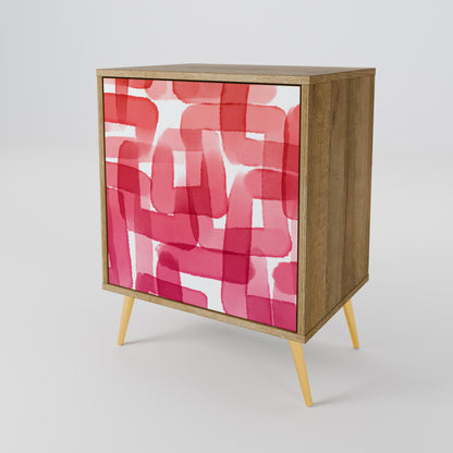 Credenza a 1 anta KALEIDOSCOPIC CUBISM in effetto rovere
