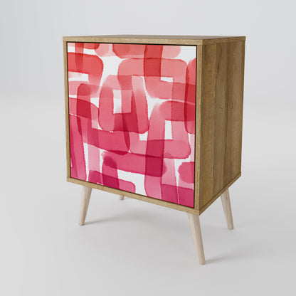 Credenza a 1 anta KALEIDOSCOPIC CUBISM in effetto rovere