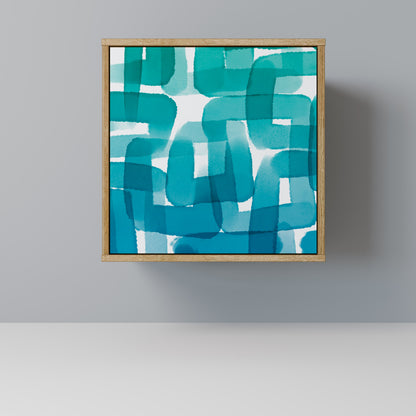 Credenza TURQUOISE RECTANGLES a 1 anta effetto rovere