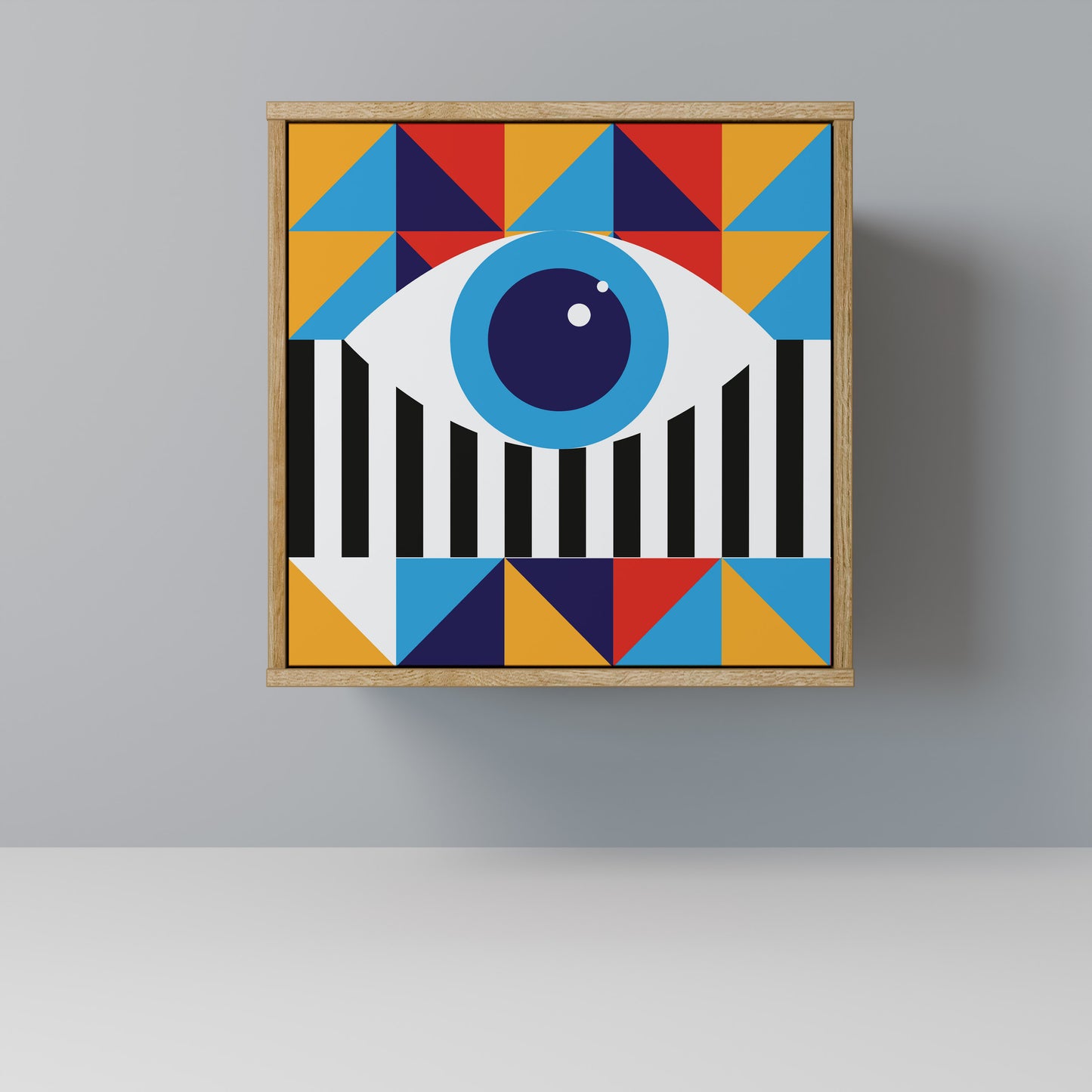 ASTRAZIONE E GEOMETRIA Credenza a 1 anta effetto rovere