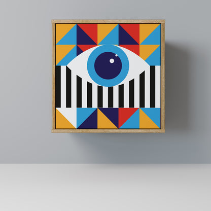 ASTRAZIONE E GEOMETRIA Credenza a 1 anta effetto rovere