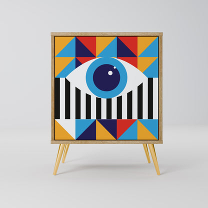 ASTRAZIONE E GEOMETRIA Credenza a 1 anta effetto rovere