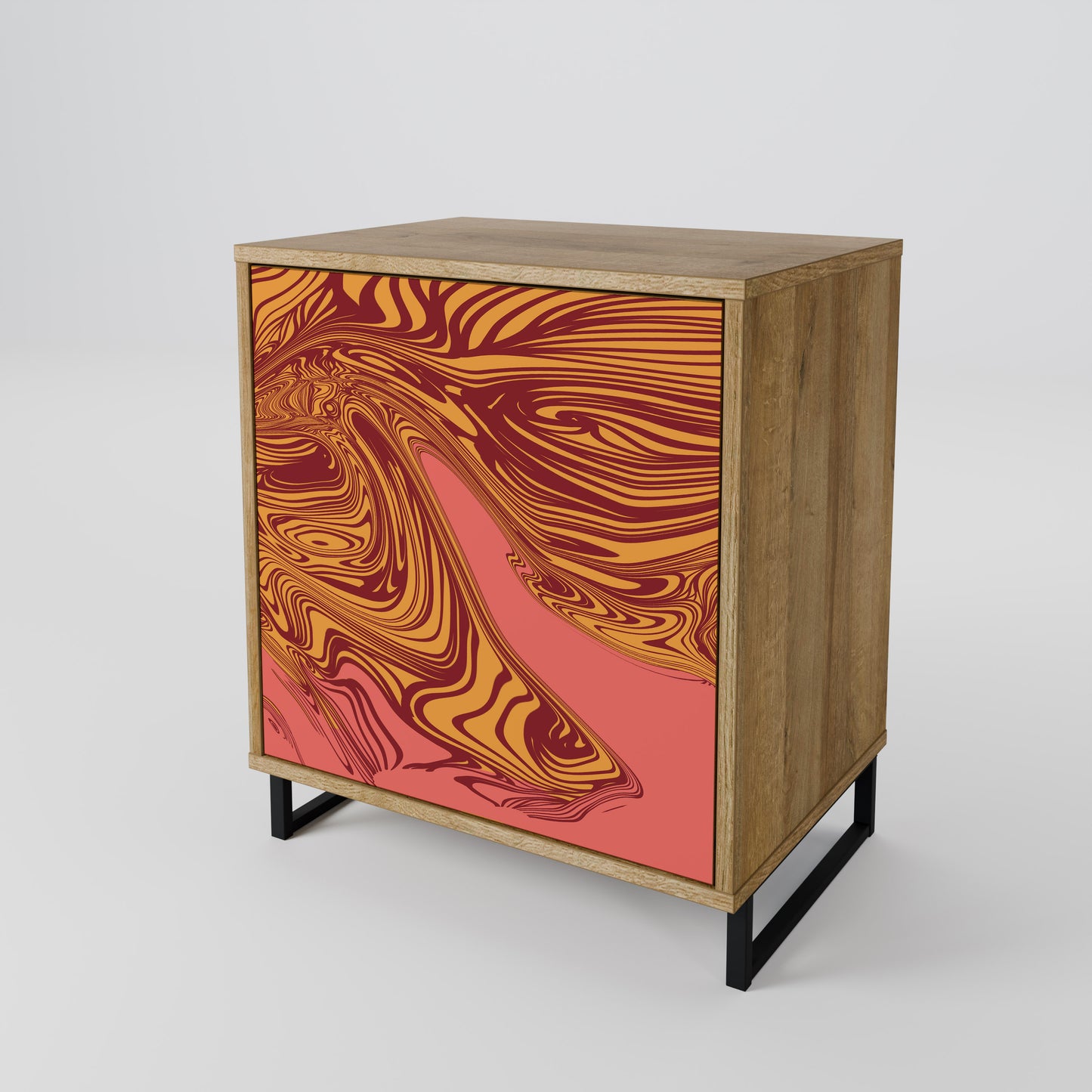 Credenza a 1 anta FLOATING THOUGHTS in effetto rovere