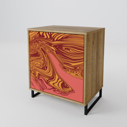 Credenza a 1 anta FLOATING THOUGHTS in effetto rovere