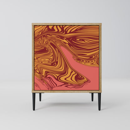 Credenza a 1 anta FLOATING THOUGHTS in effetto rovere