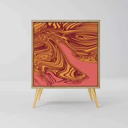 Credenza a 1 anta FLOATING THOUGHTS in effetto rovere