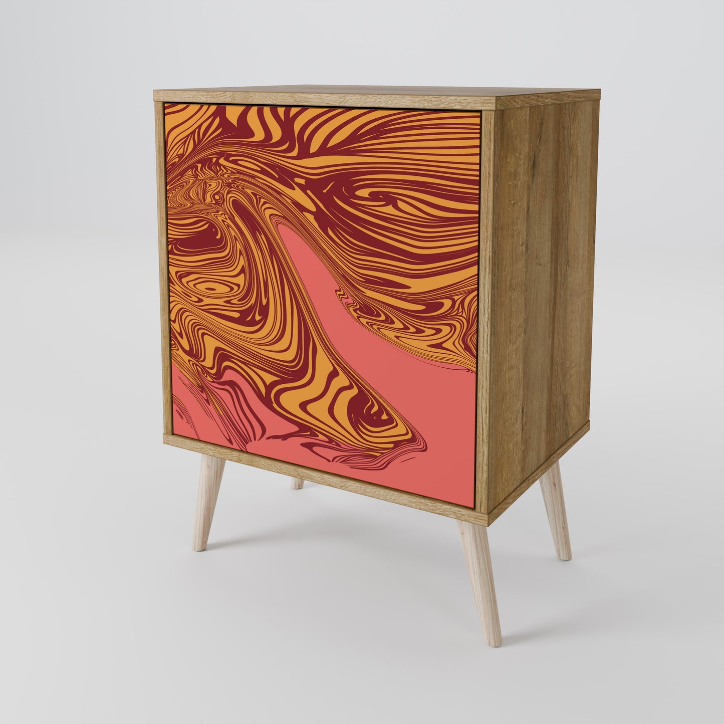 Credenza a 1 anta FLOATING THOUGHTS in effetto rovere