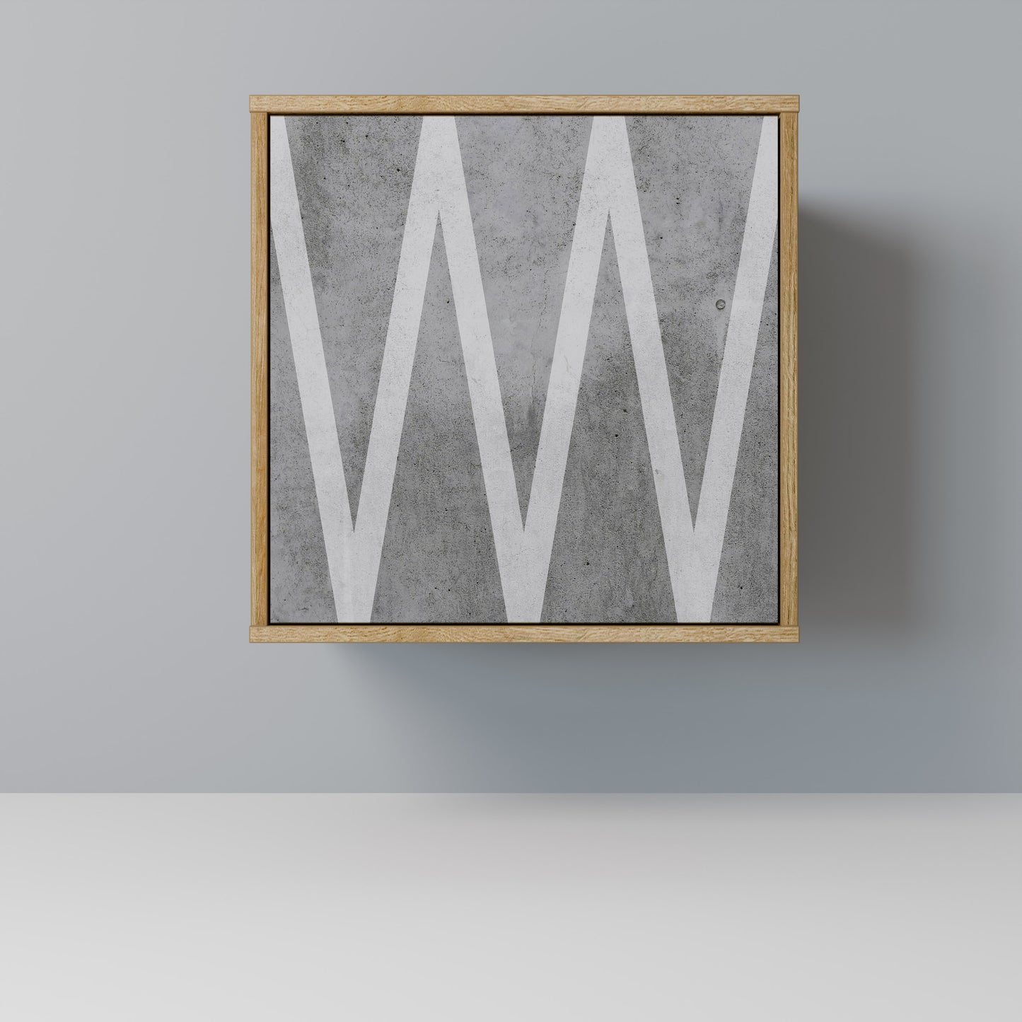 SOLID ZIG ZAG 1-Door Sideboard in Oak Effect