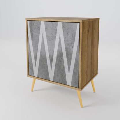 SOLID ZIG ZAG 1-Door Sideboard in Oak Effect