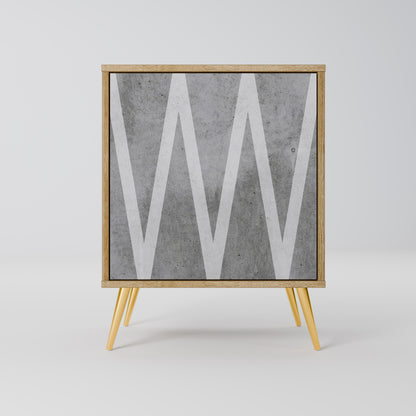 SOLID ZIG ZAG 1-Door Sideboard in Oak Effect