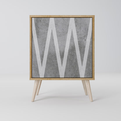 SOLID ZIG ZAG 1-Door Sideboard in Oak Effect