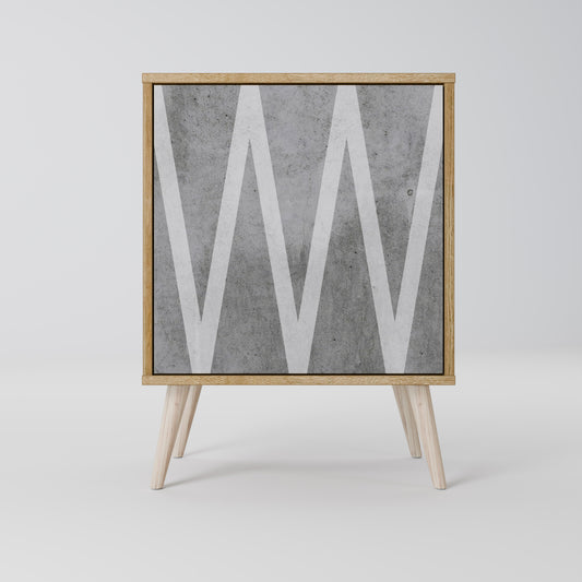 SOLID ZIG ZAG 1-Door Sideboard in Oak Effect