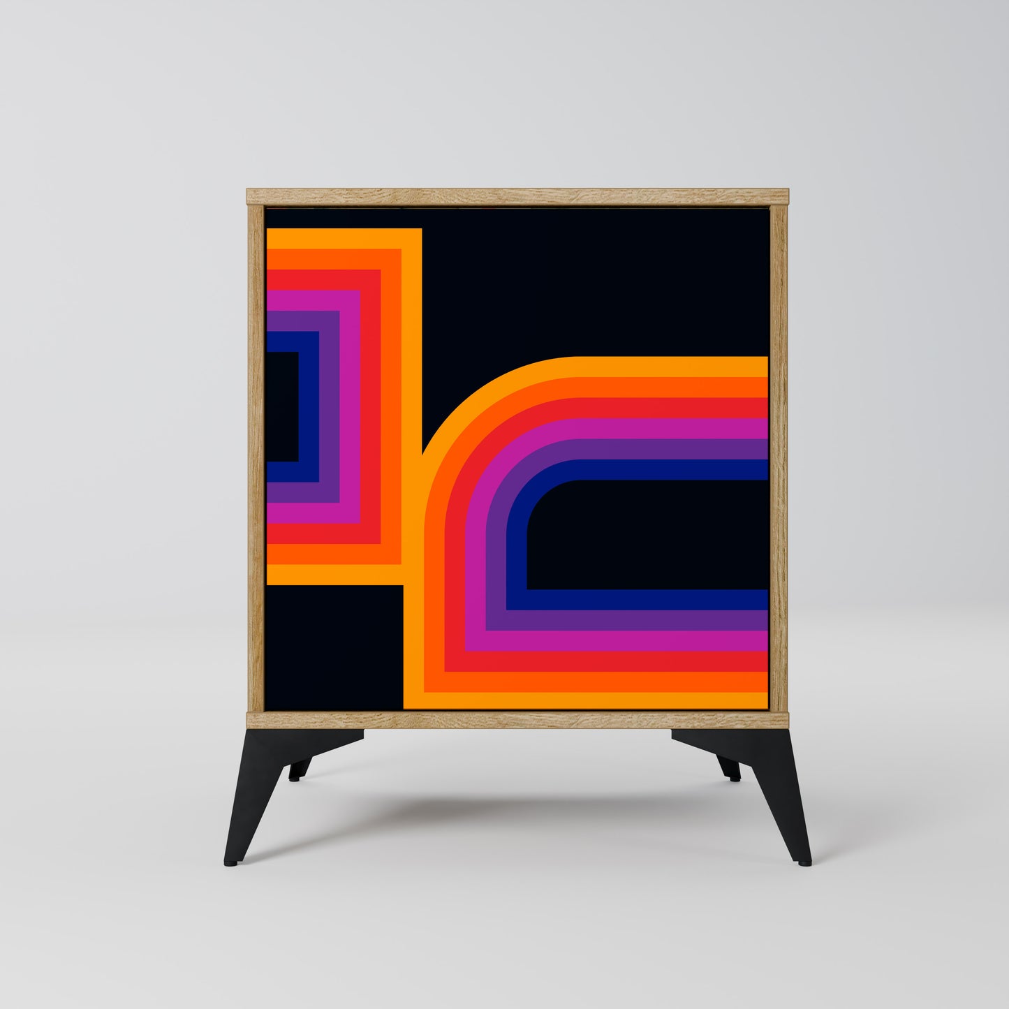 BLINDED BY THE LIGHTS 1-Door Sideboard in Oak Effect