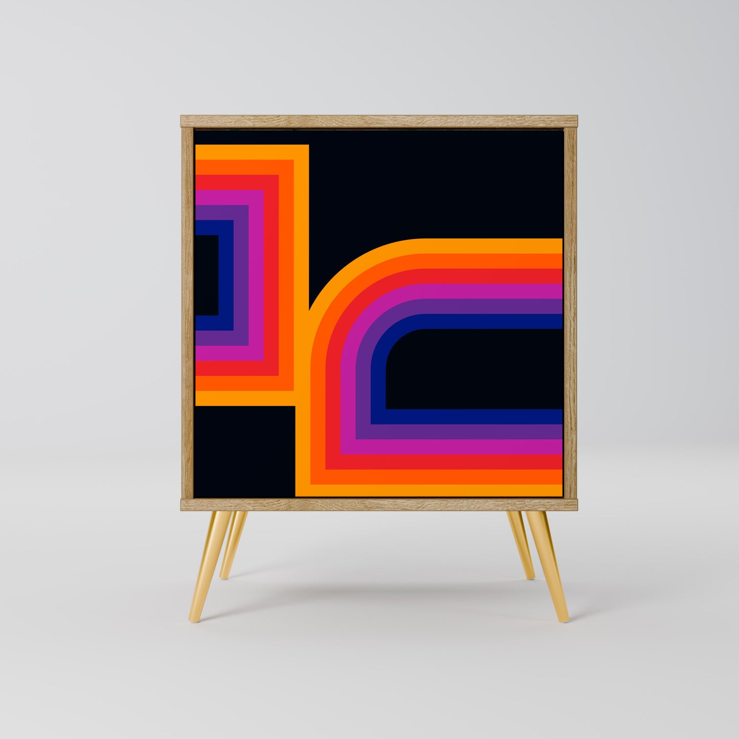 BLINDED BY THE LIGHTS 1-Door Sideboard in Oak Effect