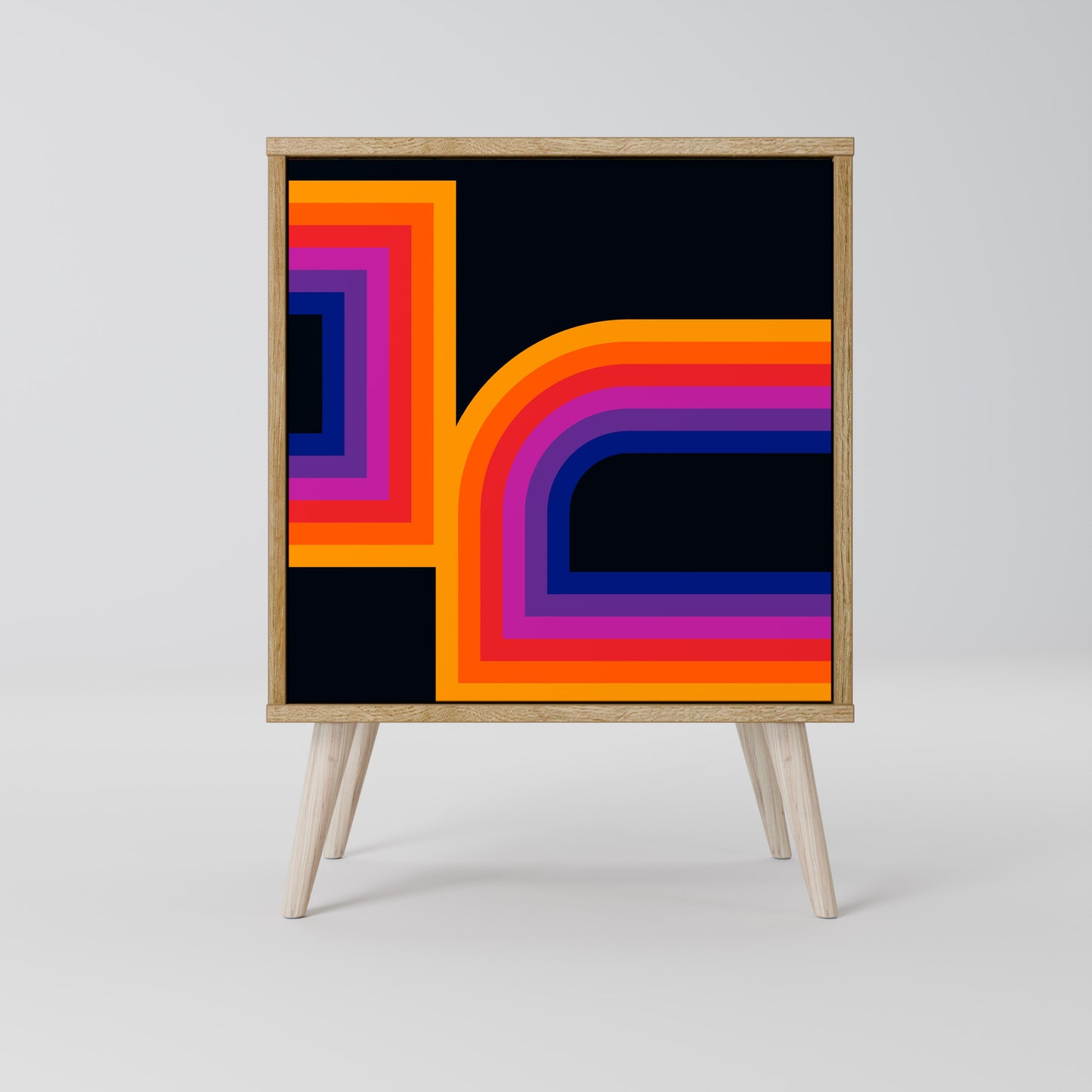 BLINDED BY THE LIGHTS 1-Door Sideboard in Oak Effect