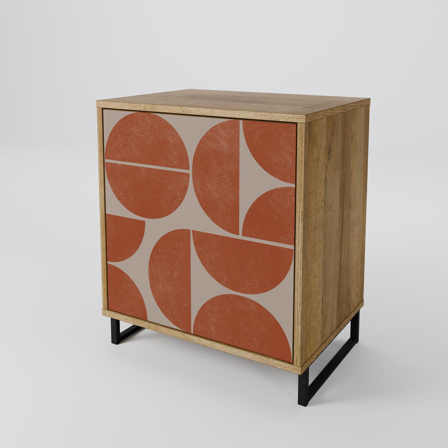 Credenza REPETITION COMPULSION a 1 anta effetto rovere