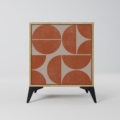 Credenza REPETITION COMPULSION a 1 anta effetto rovere