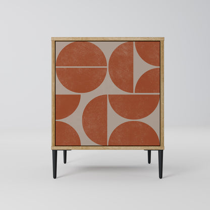 Credenza REPETITION COMPULSION a 1 anta effetto rovere