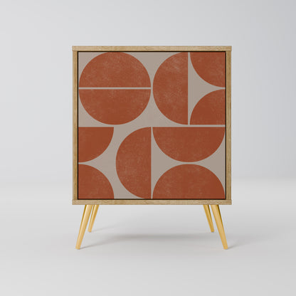 Credenza REPETITION COMPULSION a 1 anta effetto rovere