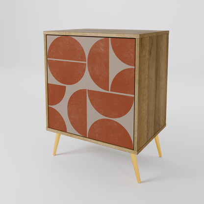 Credenza REPETITION COMPULSION a 1 anta effetto rovere