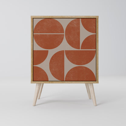 Credenza REPETITION COMPULSION a 1 anta effetto rovere