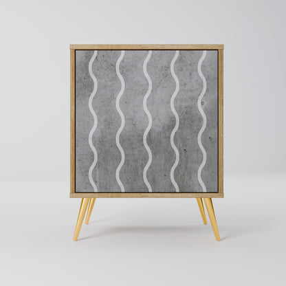 WAVES OF CONCRETE 1-Door Sideboard in Oak Effect
