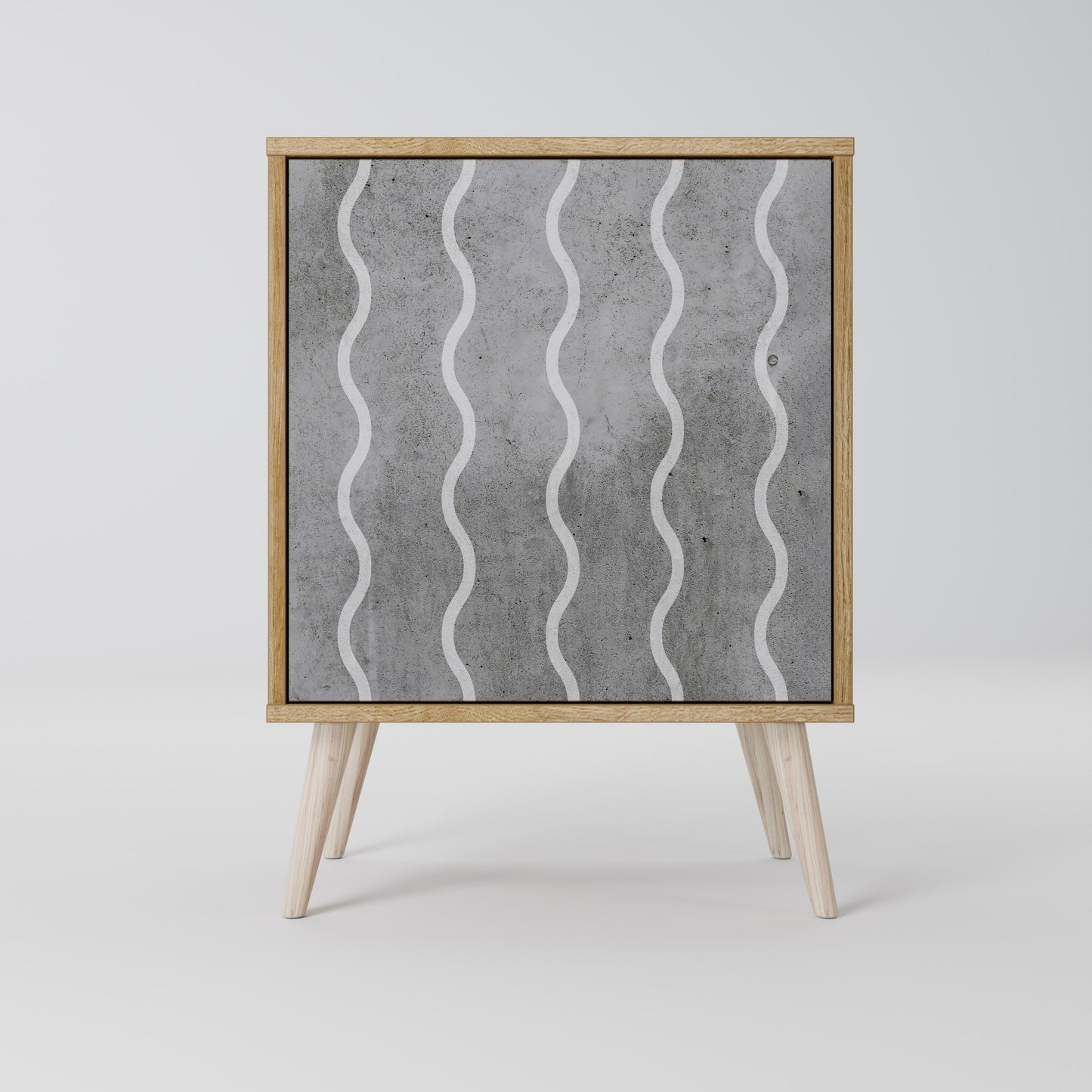 WAVES OF CONCRETE 1-Door Sideboard in Oak Effect