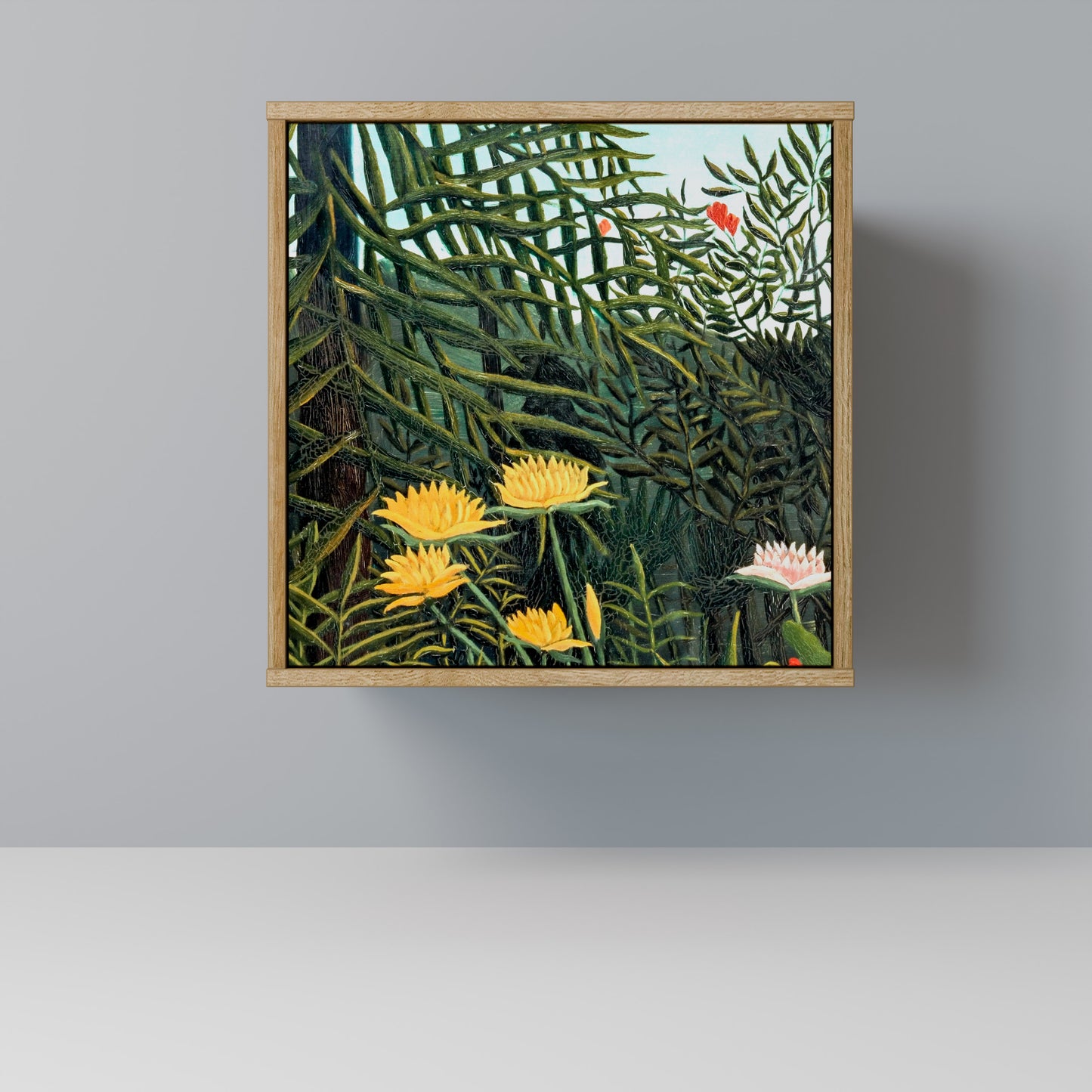 Credenza a 1 anta VIRGIN FOREST WITH SUNSET in effetto rovere