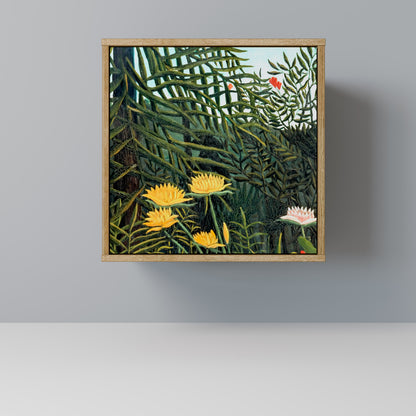 Credenza a 1 anta VIRGIN FOREST WITH SUNSET in effetto rovere