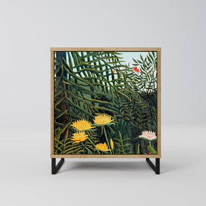 Credenza a 1 anta VIRGIN FOREST WITH SUNSET in effetto rovere