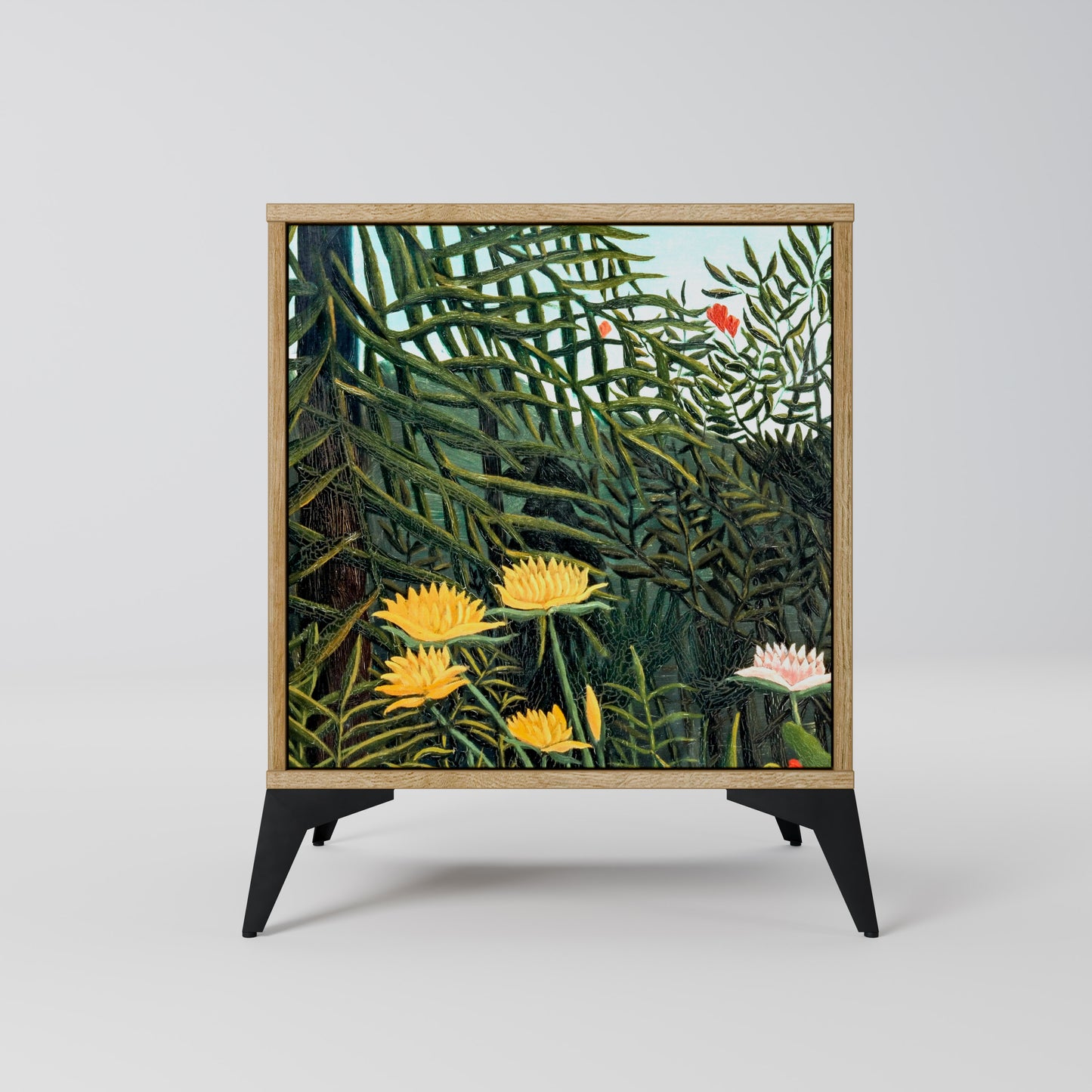Credenza a 1 anta VIRGIN FOREST WITH SUNSET in effetto rovere