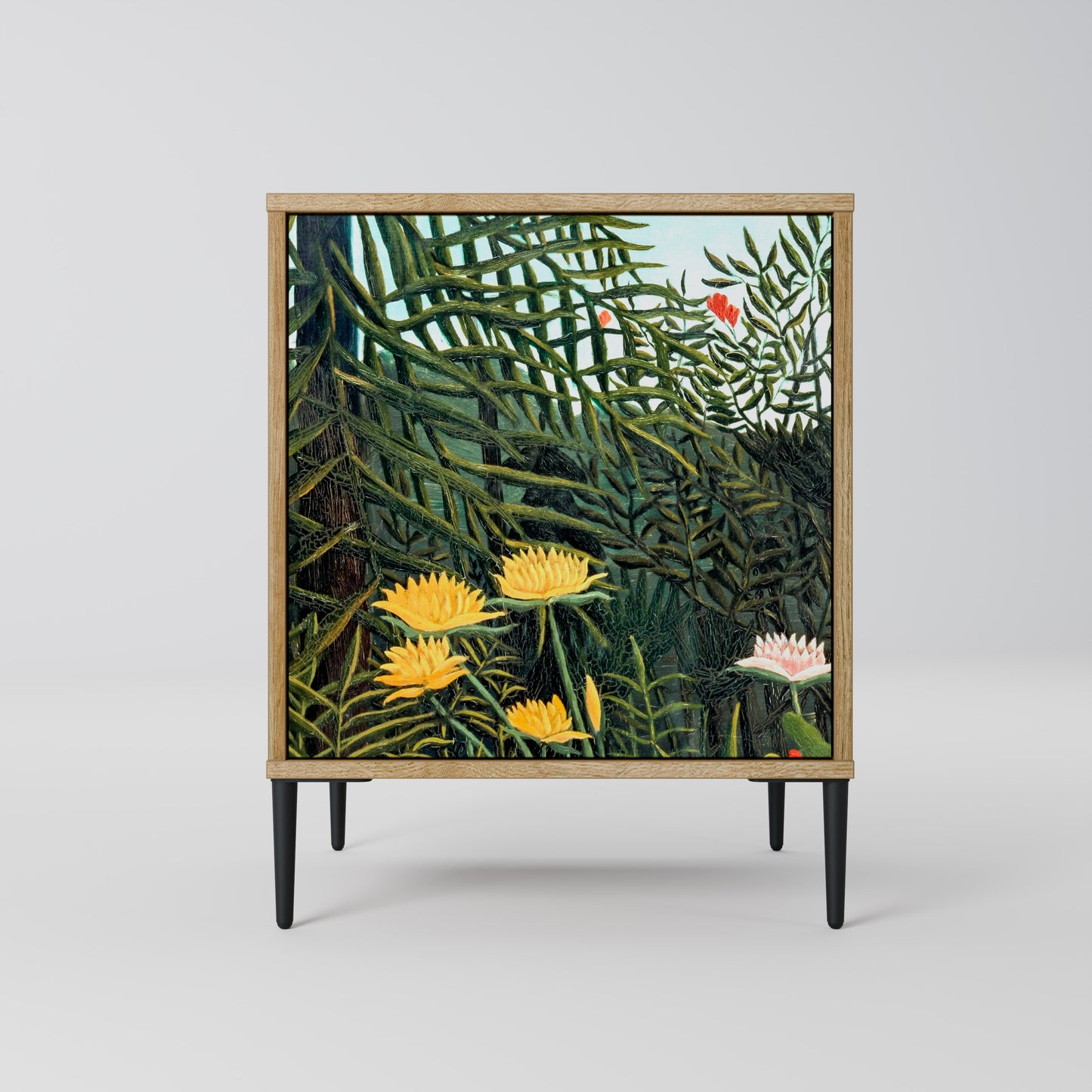 Credenza a 1 anta VIRGIN FOREST WITH SUNSET in effetto rovere