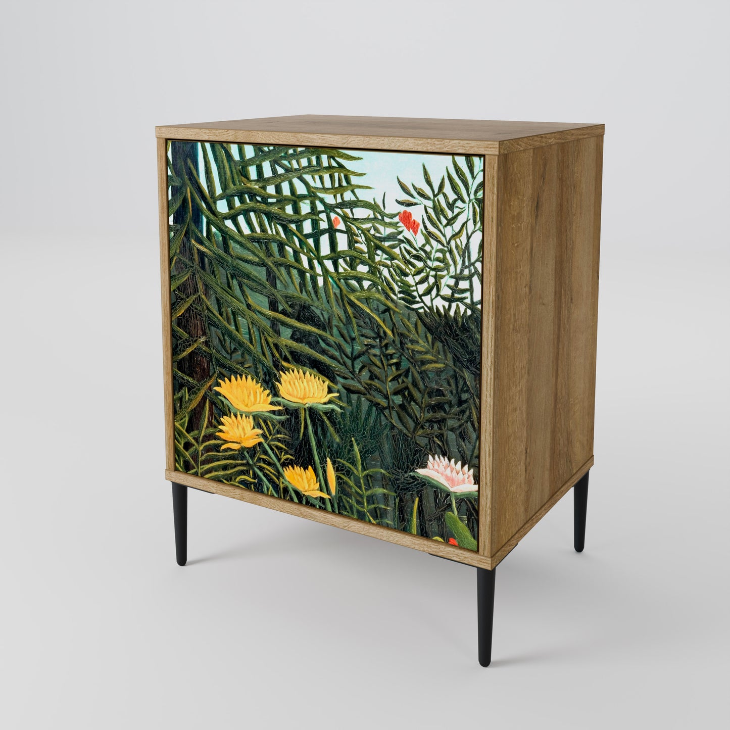 Credenza a 1 anta VIRGIN FOREST WITH SUNSET in effetto rovere