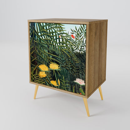 Credenza a 1 anta VIRGIN FOREST WITH SUNSET in effetto rovere