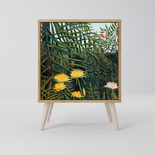 Credenza a 1 anta VIRGIN FOREST WITH SUNSET in effetto rovere