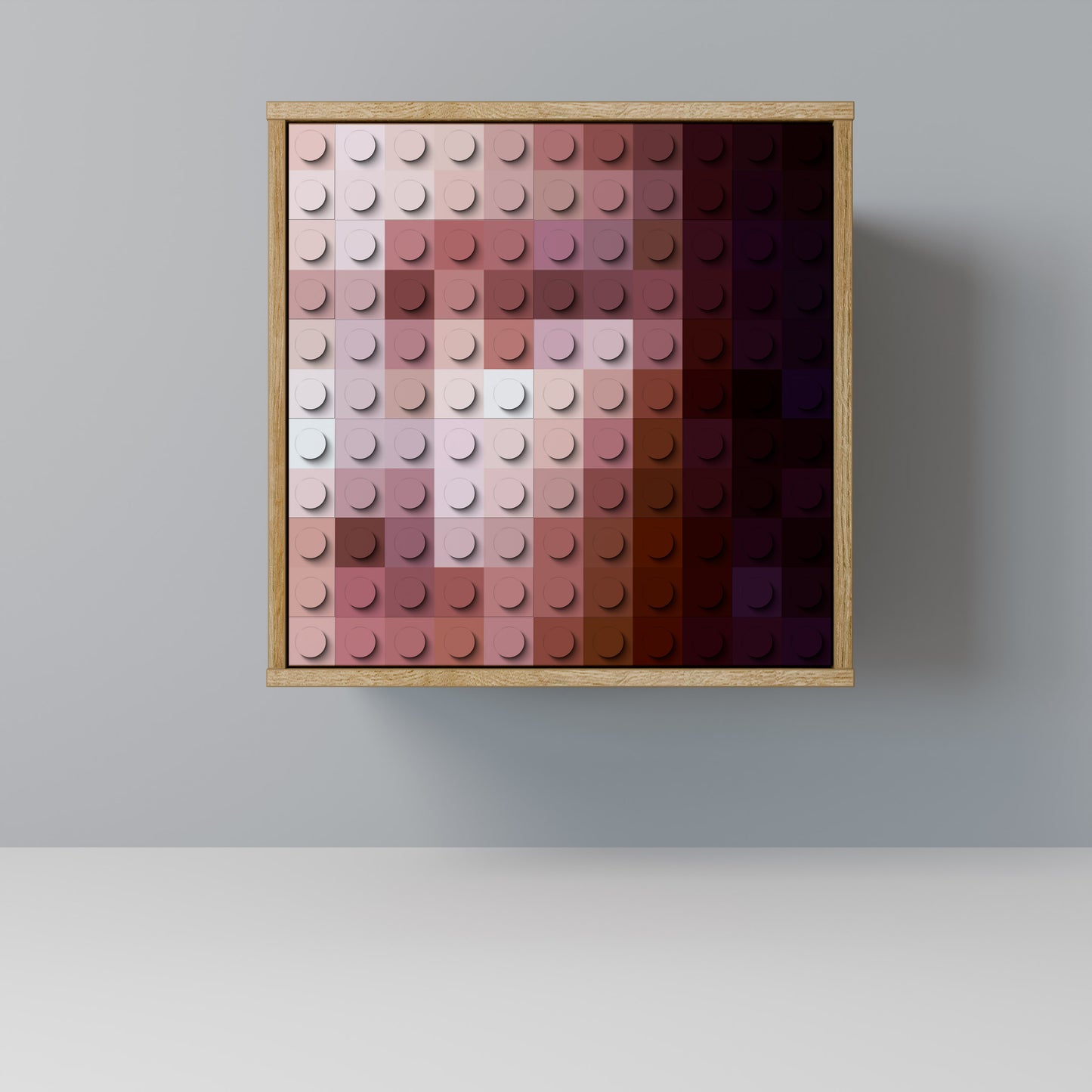 Credenza CONSTRUCTIVE ART a 1 anta effetto rovere