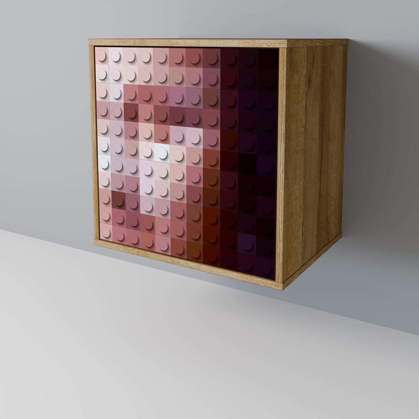 Credenza CONSTRUCTIVE ART a 1 anta effetto rovere