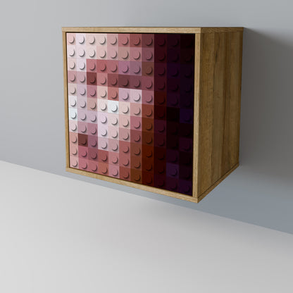 Credenza CONSTRUCTIVE ART a 1 anta effetto rovere