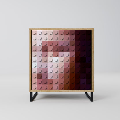 Credenza CONSTRUCTIVE ART a 1 anta effetto rovere