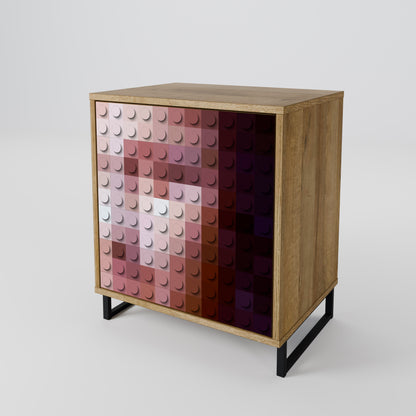 Credenza CONSTRUCTIVE ART a 1 anta effetto rovere