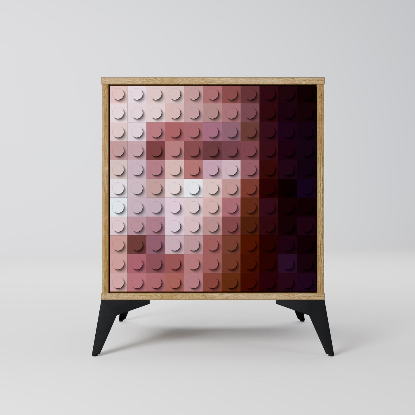 Credenza CONSTRUCTIVE ART a 1 anta effetto rovere