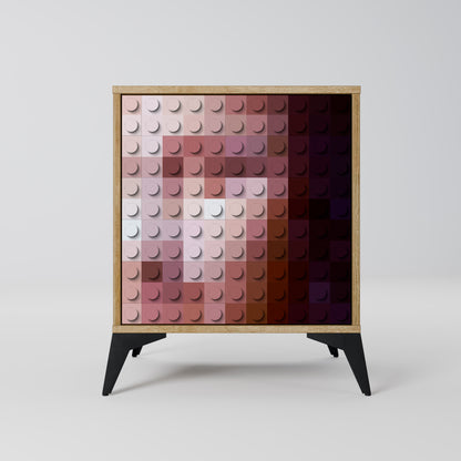 Credenza CONSTRUCTIVE ART a 1 anta effetto rovere