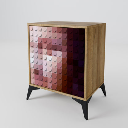 Credenza CONSTRUCTIVE ART a 1 anta effetto rovere