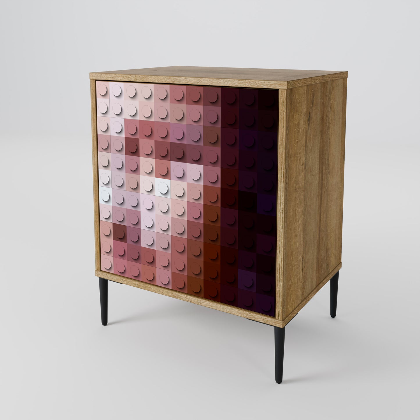 Credenza CONSTRUCTIVE ART a 1 anta effetto rovere
