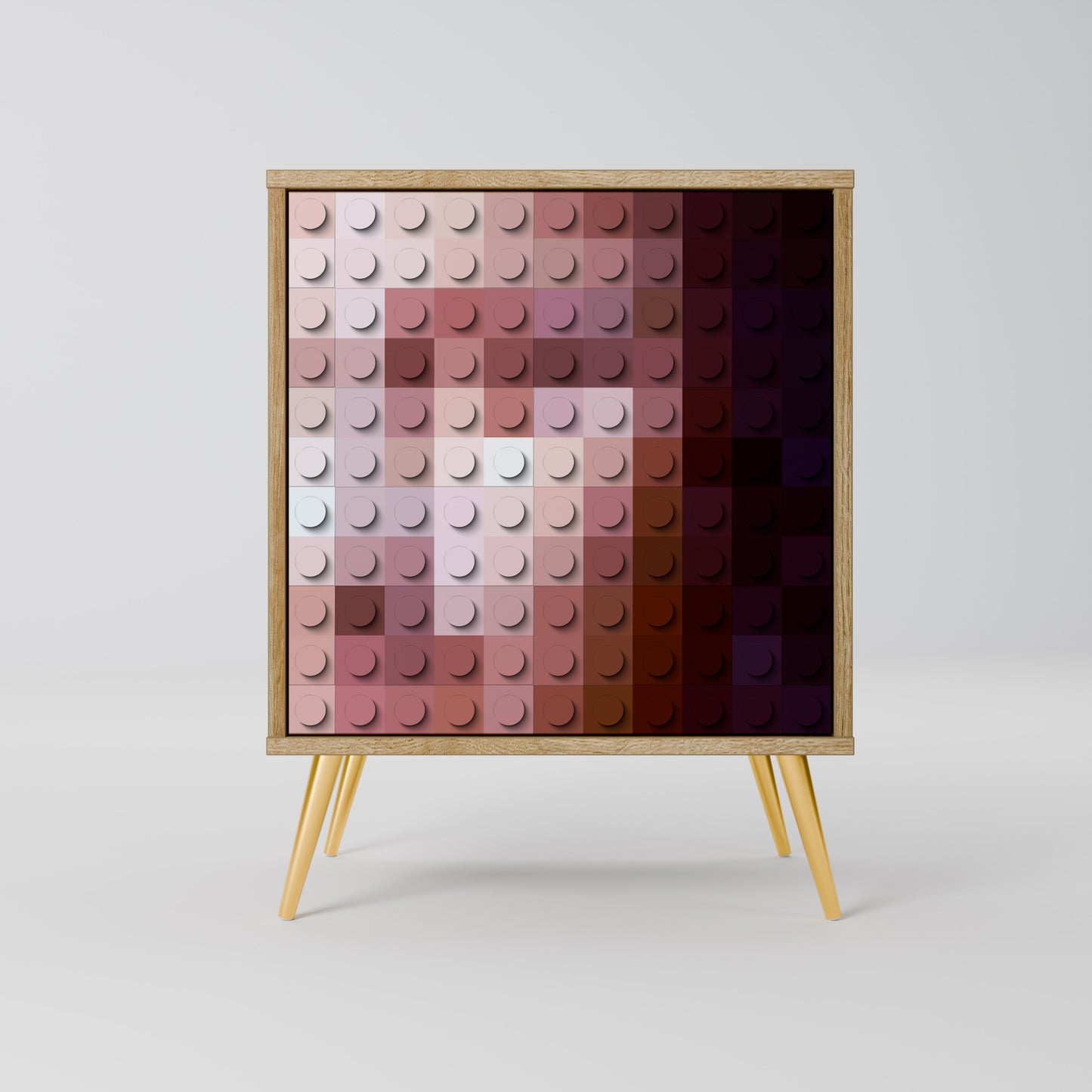 Credenza CONSTRUCTIVE ART a 1 anta effetto rovere