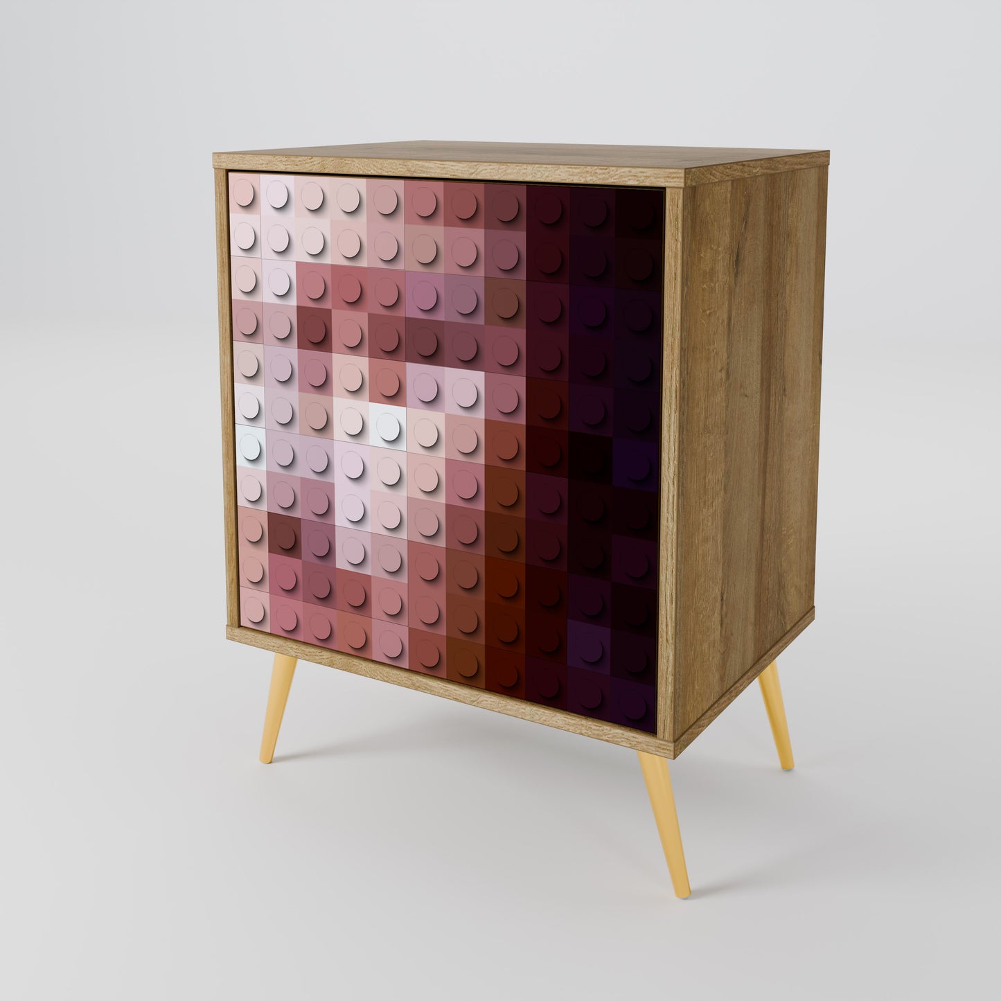 Credenza CONSTRUCTIVE ART a 1 anta effetto rovere