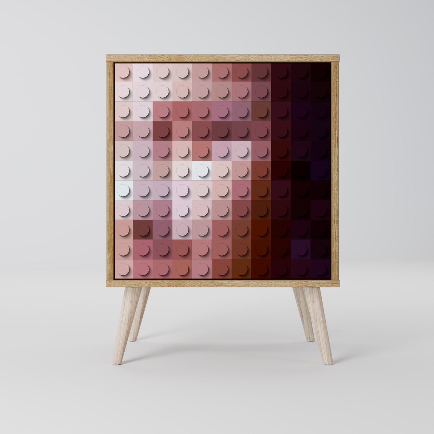 Credenza CONSTRUCTIVE ART a 1 anta effetto rovere